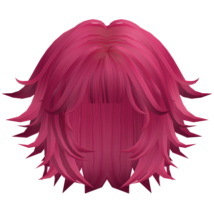 Short Anime Wolf Cut Hair (Hot Pink)