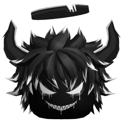 Black Spiky Emo Demon Hair Horns Halo Evil Boy