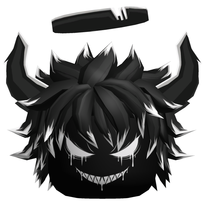 Black Spiky Emo Demon Hair Horns Halo Evil Boy