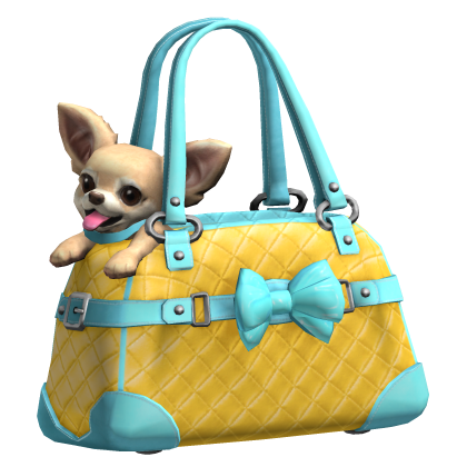 Yellow & Blue Chihuahua Dog Bag 2000s Mcbling