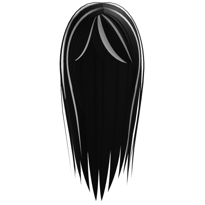 long wispy emo hair in black and white Roblox item