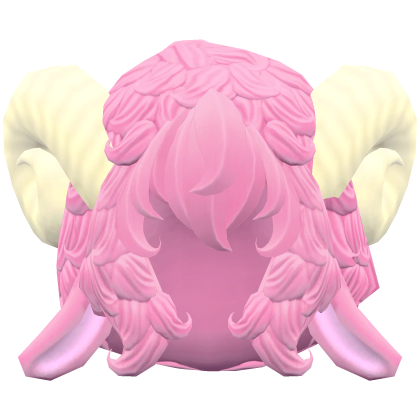 Cute fluffy sheep lamb Pink hair and ears