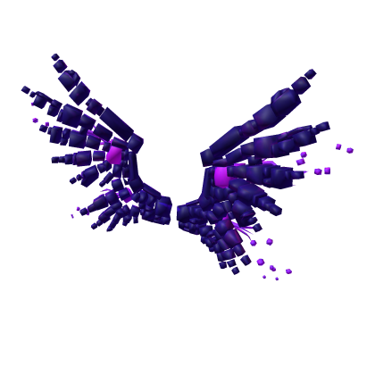Bright Purple Futuristic Voxel Wings
