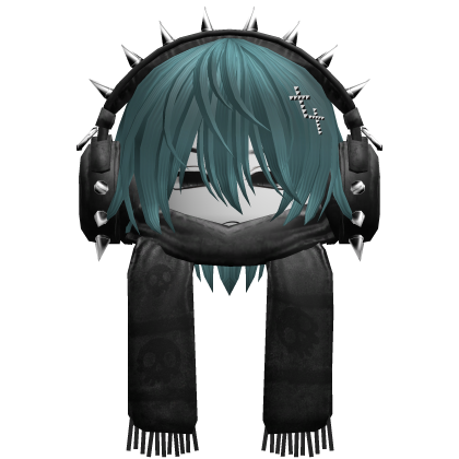 Boy Hair&Emo Headphones&Scarf Teal V2
