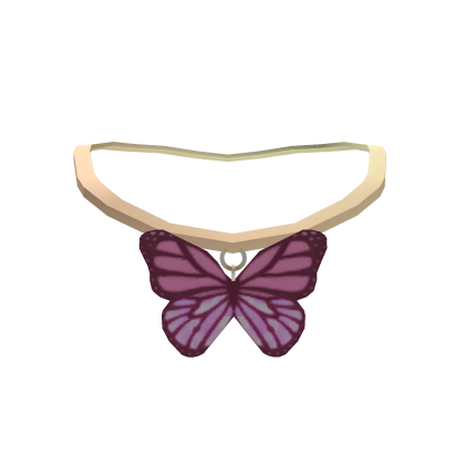 Gold Pink Butterfly Necklace