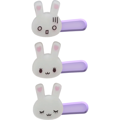 𖹭 kawaii purple bunny moe expressions anime clips