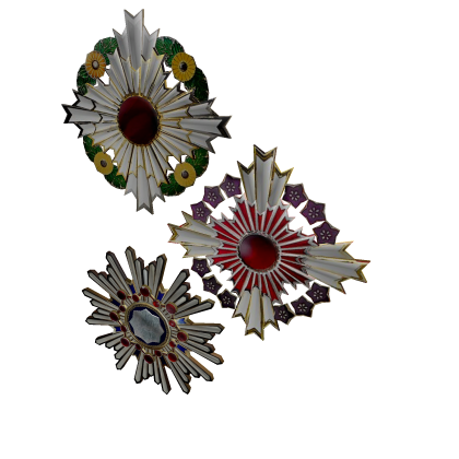 菊花，瑞宝，紫铜 勋章组