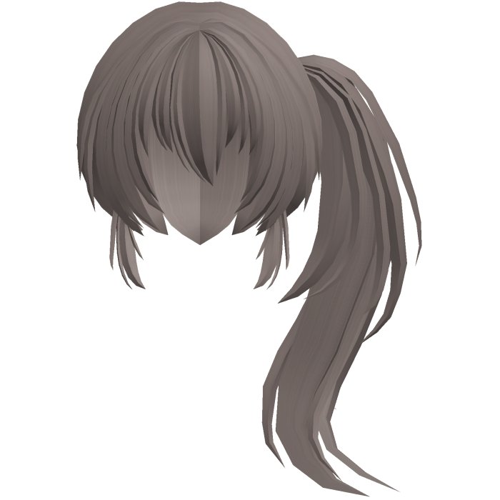 fluffy moe anime long side pony ash brown