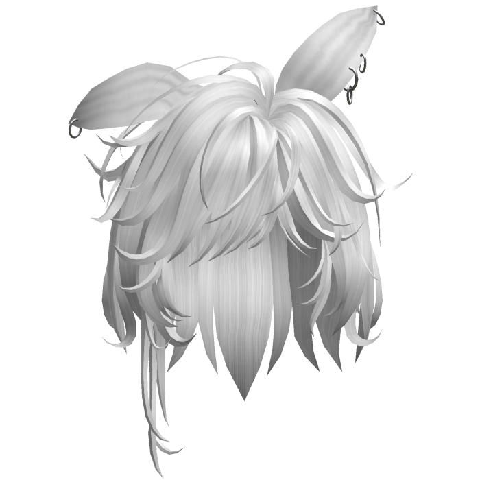 Bunny Ear Shag Hair - White