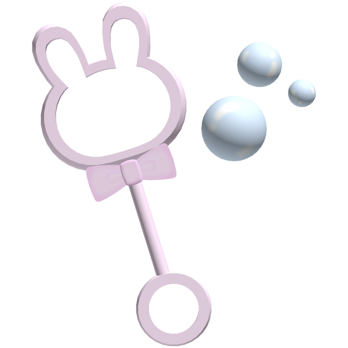 ♡ - cute baby pink bunny bubble wand !