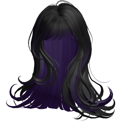 Silky Long Angelic Swirly Hair (Black&Purple)