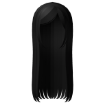 ☆ straight slicked y2k haircut black