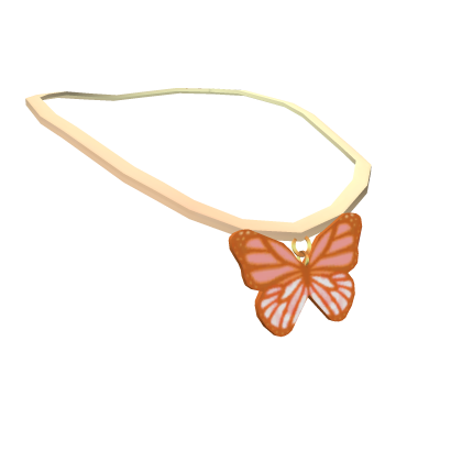 Orange Butterfly Necklace