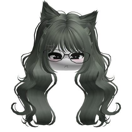 Wavy Moe Pigtails w/ Cat Ears (Green)