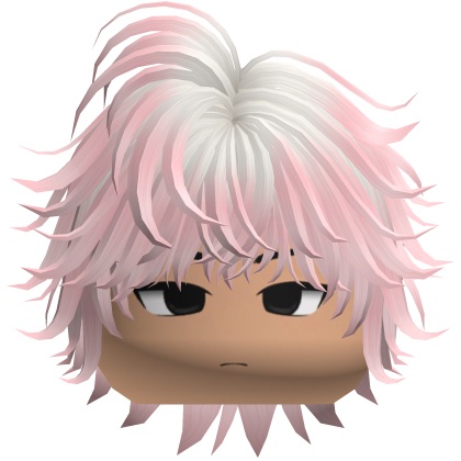 cute fluffy messy gothic y2k light pink hair boy Roblox item