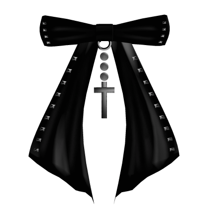 Black Gothic Cross Ribbon Hair Bow