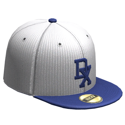 Blue Fitted Backwards Cap Hat Roblox item