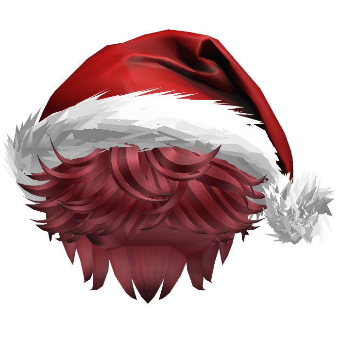 Messy Fluffy Black and Red Hair a Santa Hat Y2k