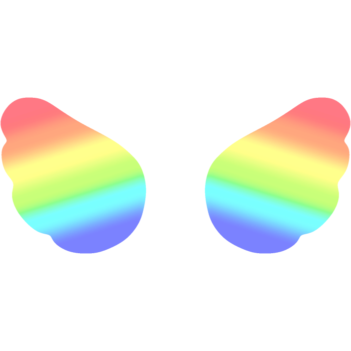 ♡ Cute Glowing Chibi Angel Wings Rainbow