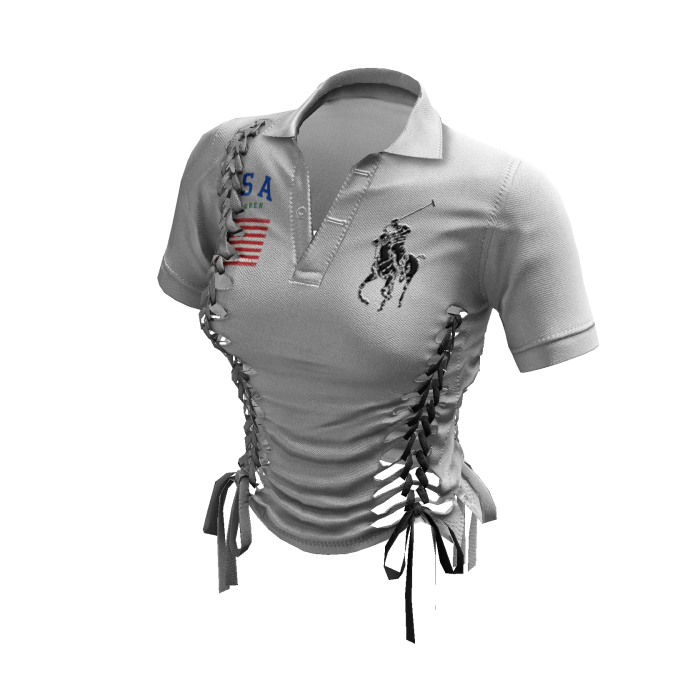 Braided Cutout Polo Shirt (Star)