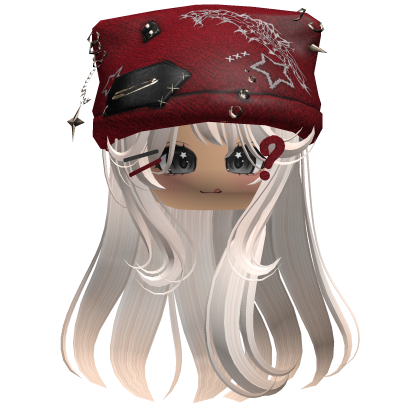 Beige Y2K Punk Beanie Girl Hair