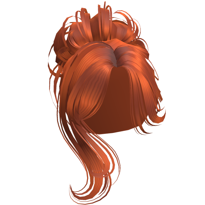 Ginger Messy Bun Hair with Long Bangs