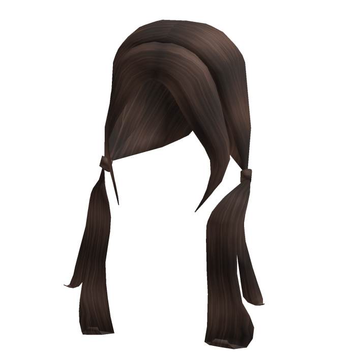 Long Cutesy Low Pigtails Brown 