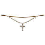 vstar* Gold Cross Rhinestone Necklace 1.0