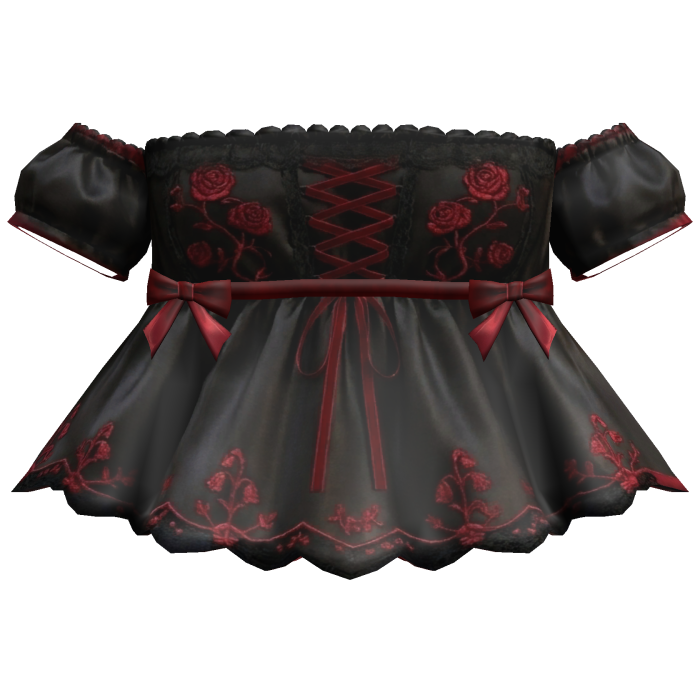 Black Rose Puff Sleeve Top