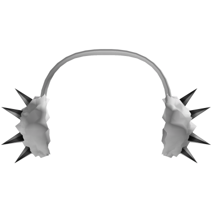White Gothic Spikey Headphones Roblox item