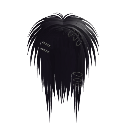 messy long gothic scene emo hair dark blue  Roblox item