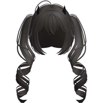 cute anime devil curly brown pigtails Roblox item