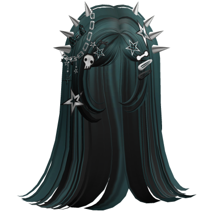♡ Scene Spiky Straight Hair (Dark Teal)