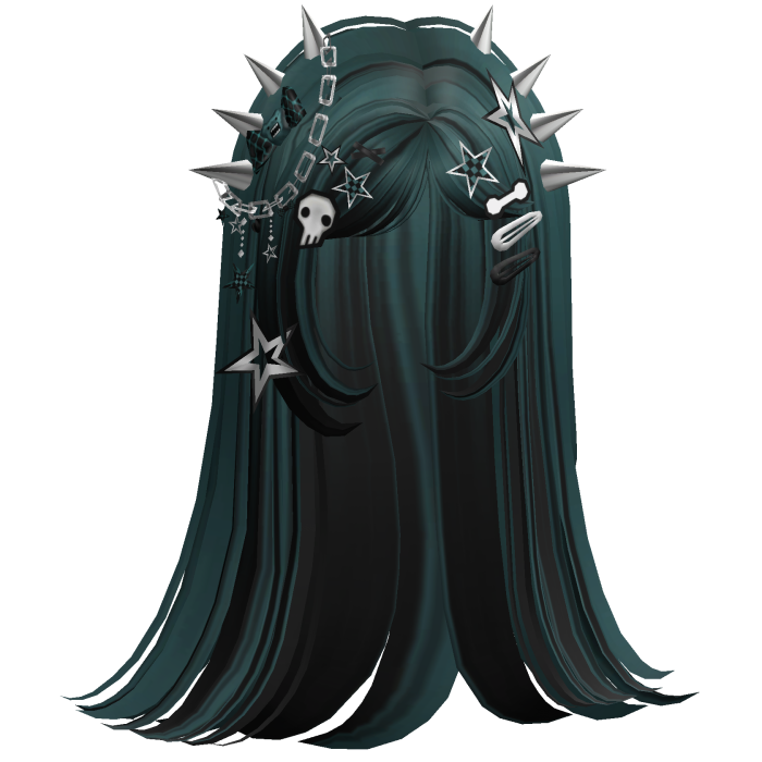 ♡ Scene Spiky Straight Hair (Dark Teal)