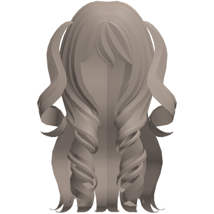 curly long princess pigtails as brown hair Roblox item