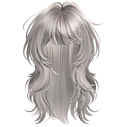 Silver Long Wispy Layered Hair Roblox item