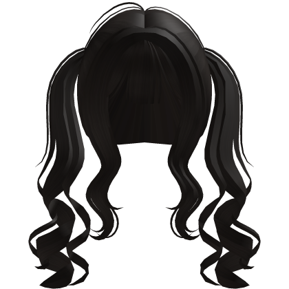 cute front curly pigtails w bangs in dark brown