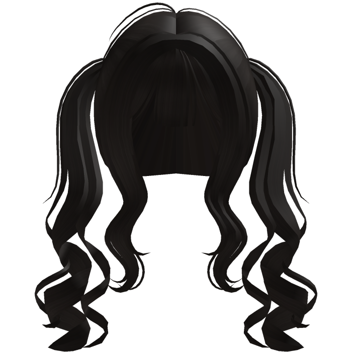 cute front curly pigtails w bangs in dark brown