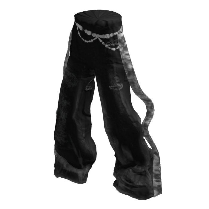 Black Y3K Cyber Bullet Crack Baggy Pants [PBR]