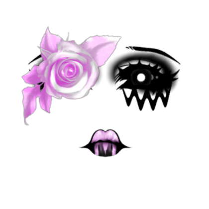 creepy makeup /w rose in eye Roblox decal