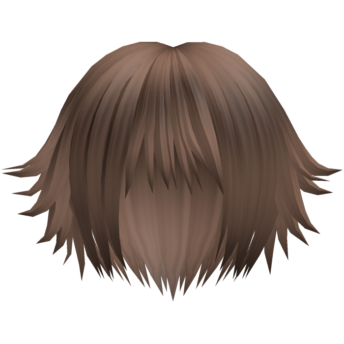 cute messy anime short hair in brown