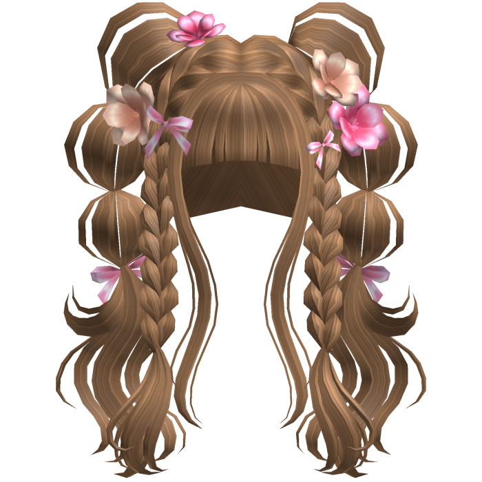 Blossoming Angelic Floral Curly Pigtails Honey