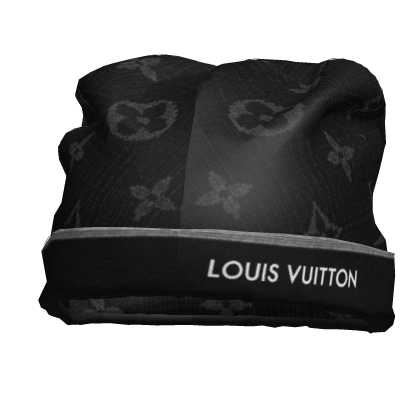 LV Black Monogram Beanie