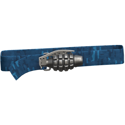 Y2k Grunge Grenade Belt Blue Camo 1.0