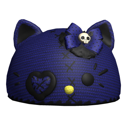Blue Cute Kitty Halloween Beanie Roblox item