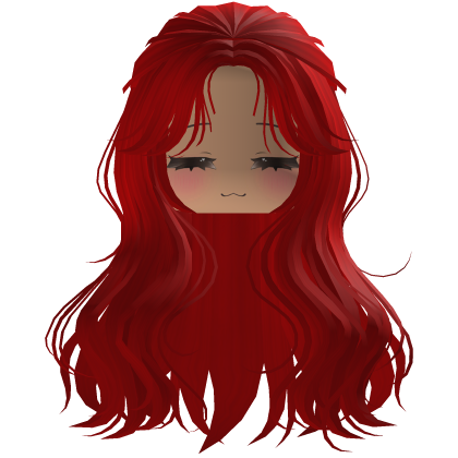 cute y2k fluffy beautiful pretty hair (Red) Roblox item