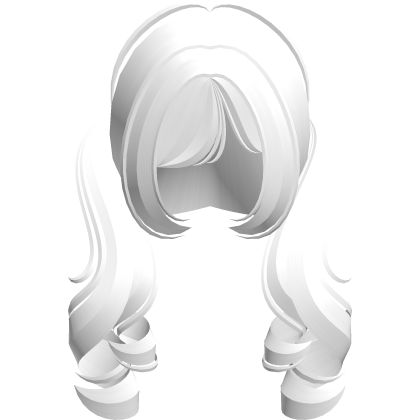 ( ´ཀ` ) pretty white fluffy curly low pigtails