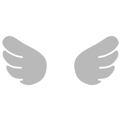 ♡ Cute Glowing Chibi Angel Wings Gray