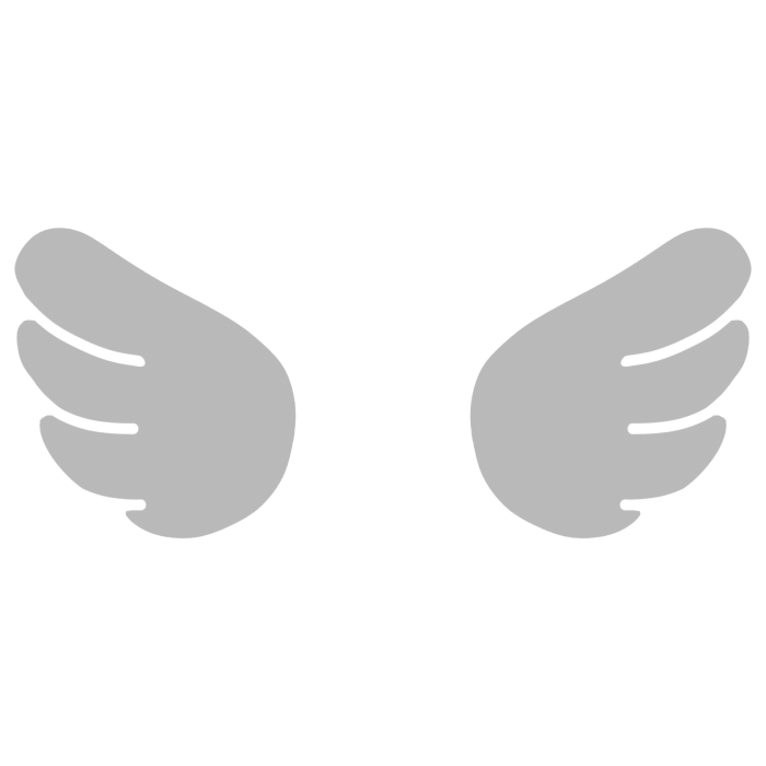 ♡ Cute Glowing Chibi Angel Wings Gray