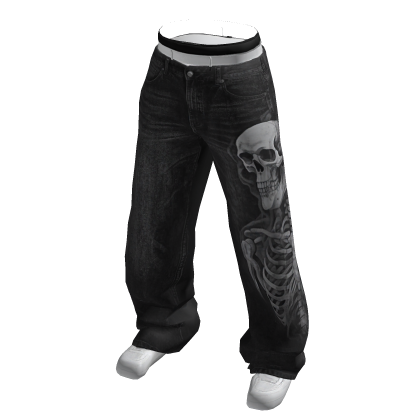Streetwear Skull Jeans (Black)
